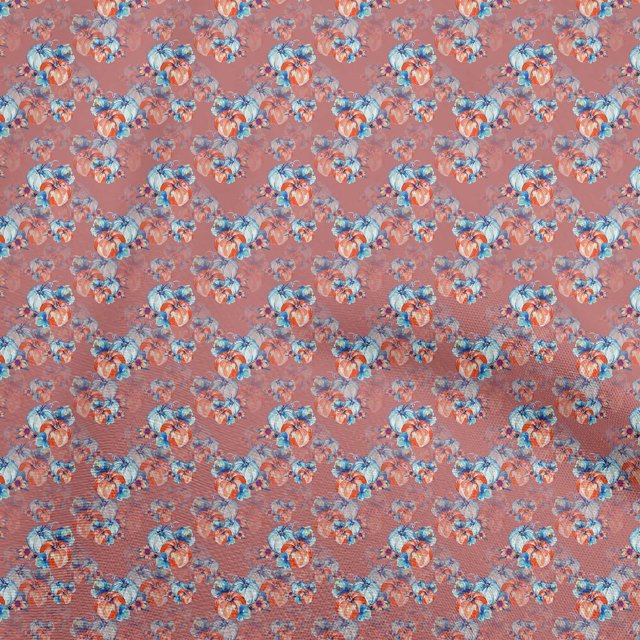 oneOone Coton Cambric Rose Tissu Récolte Matière de Robe Tissu Imprimé Tissu au Yard 42 Pouces de Large