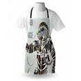 thumbnail image 3 of Outer Space Apron Funny Love Quote with a Floral Head Cosmonaut Pilot Man Humor Illustration, Unisex Kitchen Bib Apron with Adjustable Neck for Cooking Baking Gardening, Multicolor, by Ambesonne, 3 of 3