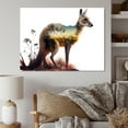 thumbnail image 2 of Designart Double Exposure Of A Kangaroo With Australian Landscape Canvas Wall Art, 2 of 5