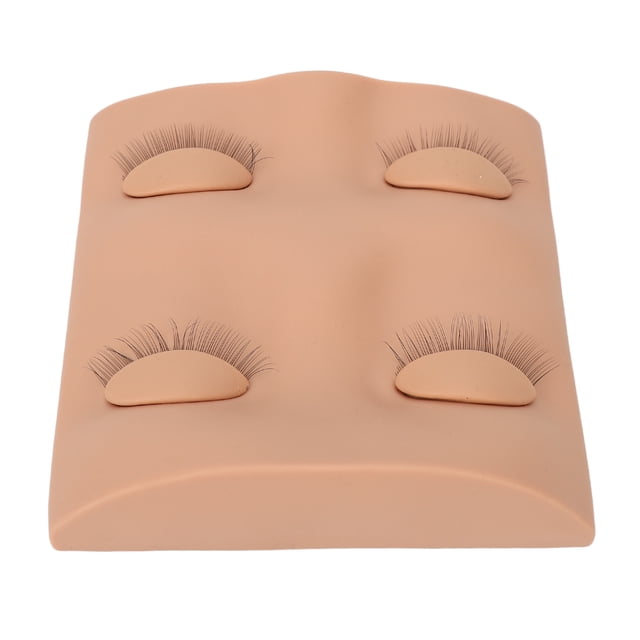 Makeup Training Head Model, PVC Soft Silicone Lightweight 3D Simulated False Eyelashes Extension Practice Mannequin For Improving Grafting Skills Pink,Skin Color,Coffee Color