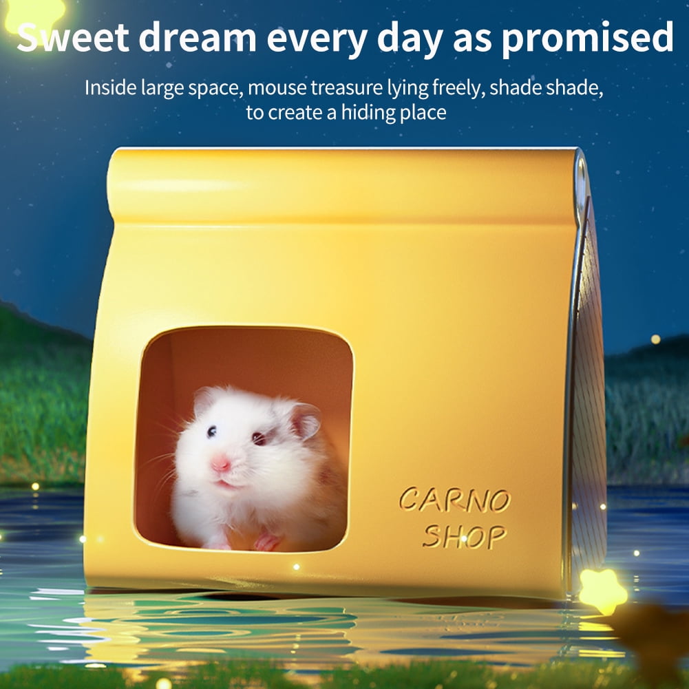 Shop-Shaped Ceramic Hamster Hideout, Summer Cooling Products, Small Pet Habitat Decor for Gerbils, Mice and Hamster