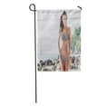 thumbnail image 1 of KDAGR Tan Fit Woman in Bikini Walking on Tropical Beach Summer Garden Flag Decorative Flag House Banner 12x18 inch, 1 of 2