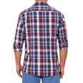 thumbnail image 3 of CAMISA DE VESTIR DE MANGA LARGA A CUADROS PARA HOMBRE INSPIRAR CHIC, CON COLLAR PUNTA Y BOTONES, A CUADROS ROJO Y AZUL MARINO, 3 of 6