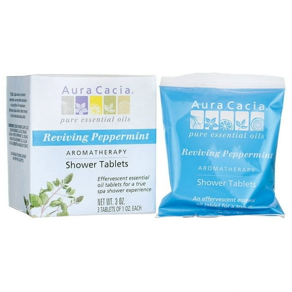 Aura Cacia Aromatherapy Shower Tablets, Reviving Peppermint 3 ea