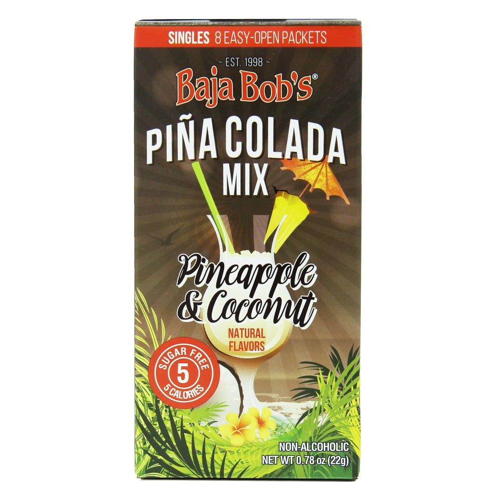 Baja Bob's Sugar-Free Pina Colada Mix - Singles - Walmart.com - Walmart.com