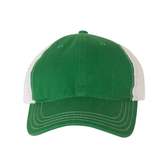 Richardson - Garment-Washed Trucker Cap - 111 - Kelly/ White - Size: Adjustable
