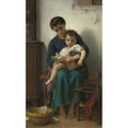 thumbnail image 2 of William Bouguereau 12x18 Black Ornate Wood Framed Double Matted Museum Art Print Titled - The Big Sister (1877), 2 of 5