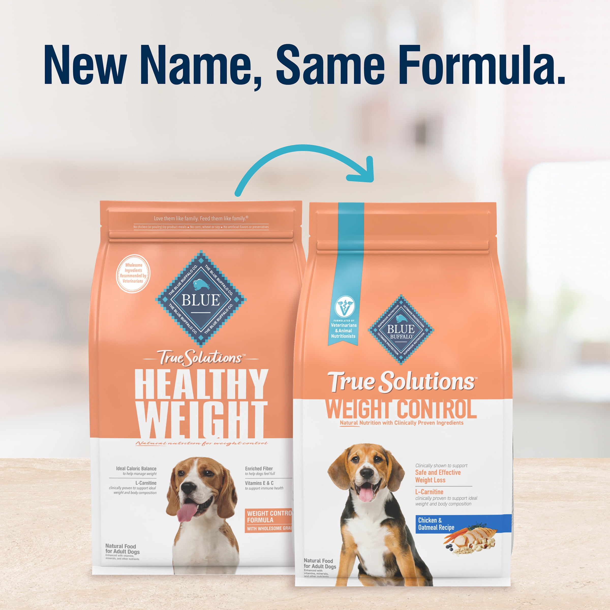 Blue Buffalo True Solutions Weight Control Natural Dry Dog Food, Chicken, 4-lb. Bag