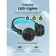 thumbnail image 2 of iClever BTH03 Kids Bluetooth Headphones Safe Volume, Colorful LED Lights, 25H Playtime, Stereo Sound Mic, Bluetooth 5.0, Foldable, On Ear Kids Wireless Headphones for Tablet Airplane, Black, 2 of 7
