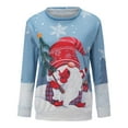 thumbnail image 3 of Chandail en Molleton d'Hiver pour Femmes Pull Imprimé Xmas Mi-Longueur Blouse Ample à Capuche Mode Pull de Noël Hoilidy Extérieur Chaud Col Rond Cardigan, 3 of 7