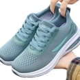 thumbnail image 3 of EKVAHL Women's Orthopedic Athletic Sneakers, Knit Wide Width Tennis Shoes, Shock‑Absorbing Running Shoes for Everyday Street Commute Blue, 3 of 5