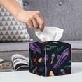 thumbnail image 6 of Lsque Colorful Vintage Cactuses Printed Tissue Box Cover Holder, Facial Paper Organizer Dispenser,Square with Bottom Belt, PVC Leather Decorative Organizer, 6 of 8