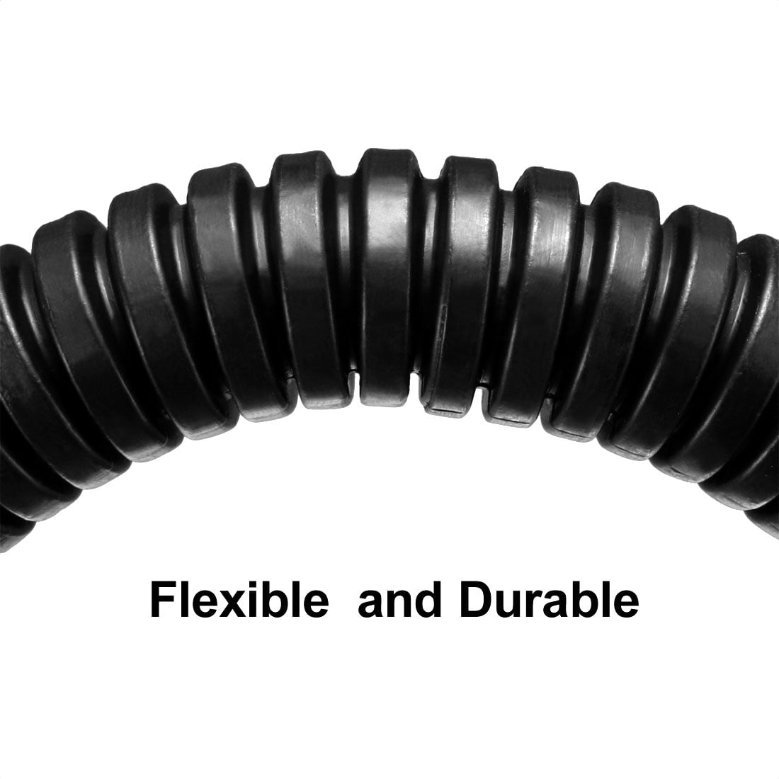 Unique Bargains 10 M 6.5 x 10 mm PP Flexible Corrugated Conduit Tube for Garden Black