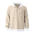 thumbnail image 4 of Admvng Mens Hooded Shirt Drawstring Hood Long Sleeve Casual Hoodie, 4 of 4