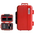 thumbnail image 1 of Étui pour Carte Mémoire, Protecteur de Carte Mémoire Rigide Professionnel Résistant à l'Eau Anti-Choc Compact Boîte de Rangement pour 8 Cartes SD 4 Cartes CF 12 Micro SD/TF (Rouge), 1 of 5