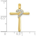 thumbnail image 4 of 10K Yellow Gold .02Ct. Diamond Heart Cross Chain Slide (Width 16) (Length 23) - Jbsp, 4 of 5