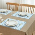 thumbnail image 3 of Light Blue Christmas Snowman Pattern Summer Placemats Table Placemats Set Of 4-Linen Kitchen Washable Placemats Table Mats 11.8"x17.7" Non-Slip Heat Resistant, 3 of 6