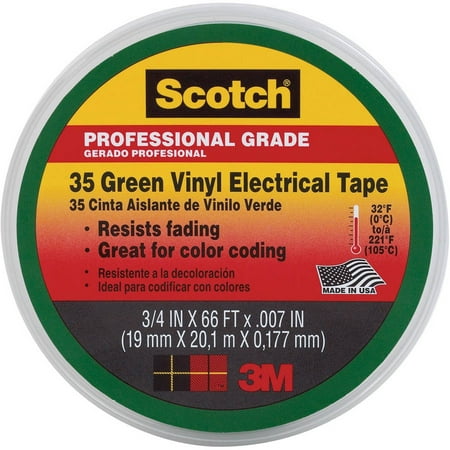 3M 35 3/4" Green Scotch Vinyl Electrical Tape No. 35