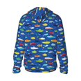 thumbnail image 2 of Picia Submarines And Whales Women's Men's UPF 50+ Sun Protection Hoodie Shirt Long Sleeve SPF Fishing Outdoor UV Hiking Lightweight Shirts-Medium, 2 of 9