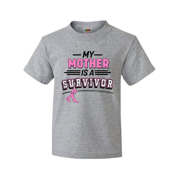 Inktastic My Mother is a Survivor Breast Cancer Awareness Youth T-Shirt