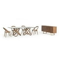 thumbnail image 2 of Limari Home Finley 4-Door  Wood & Stainless Steel Buffet in Walnut/Gold, 2 of 7
