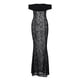 thumbnail image 3 of Vestido de mujer ajustado con cuello oblicuo y túnica de encaje traje diario largo Ygjytge Negro T L para Mujer, 3 of 8