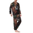 thumbnail image 2 of Susaid Lion Forest Crown Print Men's Long Sleeve Pajama Set, Two-Piece Button-Down Loungewear PJs Set, Comfortable Sleepwear for Relaxation-XX-Large, 2 of 7