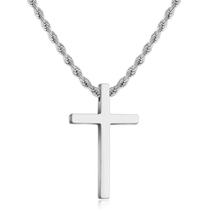 Euphrates Men's Stainless Steel Cross Pendant Necklace