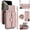 Rosegold, variant on Allytechgroup for iPhone XS Max Wallet Case with 5 Cards Holders, Detachable Hand Strap & Shoulder Lanyard RFID Blocking Shockproof Protective Phone Case for Girls Women, Black