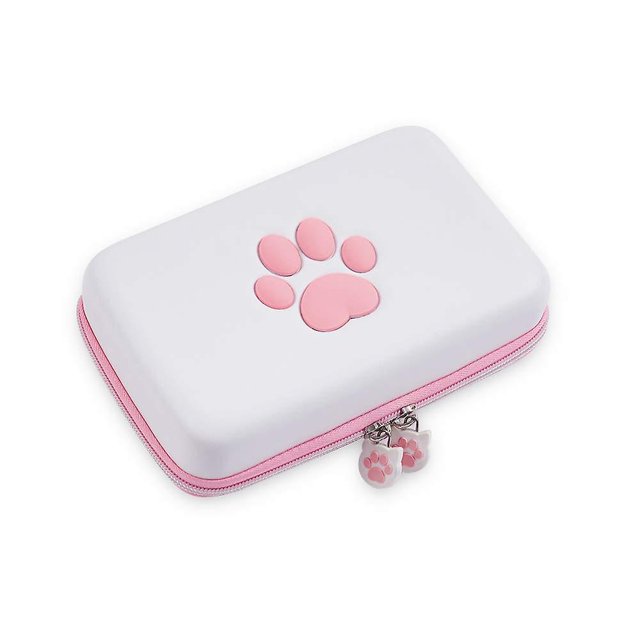 Estuche de transporte de viaje con diseño de pata de gato, compatible con Nintendo Switch, bolsa de almacenamiento portátil de carcasa dura para controlador de consola Switch y accesorios de jueg