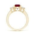 thumbnail image 2 of ANGARA Natural Classic Three Stone 1.4 ct Ruby and Diamond Ring in 14K Yellow Gold for Women (Size-7mm) | July Birthstone, Birthday, Anniversary, Jewelry Gift for Women | Natural Ruby Ring, 2 of 9