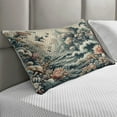 thumbnail image 2 of Ambesonne Abstract Nature Quilted Pillowcover, Blooming Forest, 30" x 20", Blush Dark Slate Blue, 2 of 2