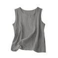 thumbnail image 4 of Lumtrix Dressy Tank Tops For Women Cotton Linen Gauze Shirts Sleeveless Summer Tunic Top Loose Fit Lightweight Comfy Casual Blouses Gray S, 4 of 8