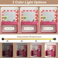 thumbnail image 6 of Vastcury Minimalist Vanity Desk with Mirror and Lights, Bedroom 3 Level Makeup Dresser, Dressing Table with Large Vertical Organizer & 2 Drawer, Rose Pink, 6 of 7