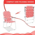 thumbnail image 4 of Zimtown 2 Pack Lawn Chair Set Patio Folding Web Outdoor Portable Camping Chair(Red & White), 4 of 7