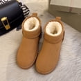 thumbnail image 1 of Botas de nieve para mujer, cortas, forradas con vellón, gruesas, cálidas, acolchadas de algodón, zapatos de invierno antideslizantes, zapatos de mujer de estilo coreano para estudiantes, 1 of 6