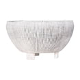 thumbnail image 2 of 3R Studios Fluted Distressed Cream Footed Terracotta Planter, 2 of 11