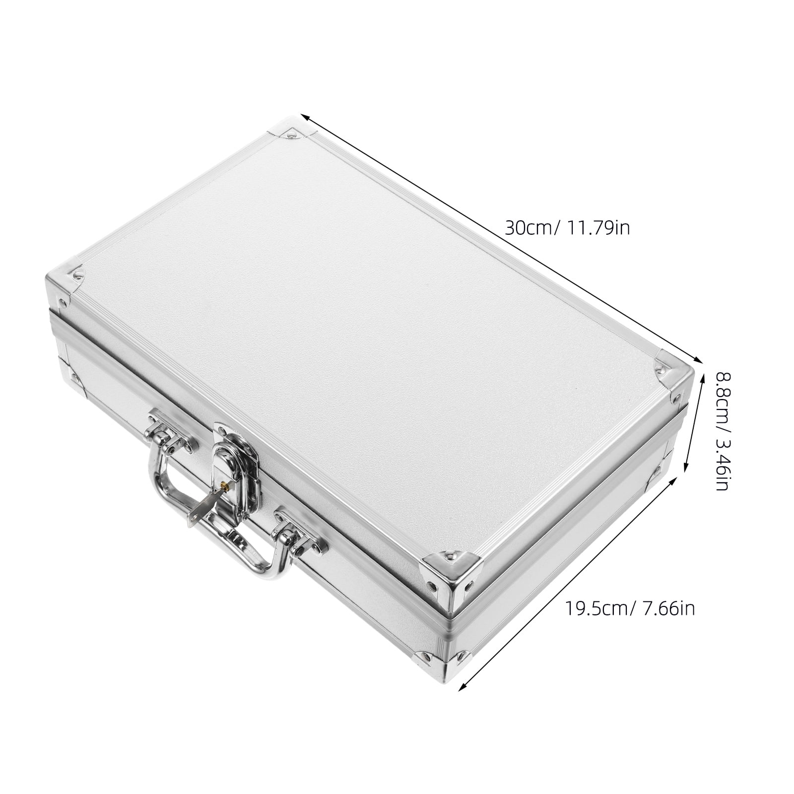 WASHWEPE 1Pcs Rectangular Metal Briefcase With Tool Organization .8X7.9X3.5in