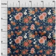 thumbnail image 2 of oneOone Velvet Navy Blue Fabric Florals Craft Projects Decor Fabric Printed By The Yard 58 Inch Wide, 2 of 4