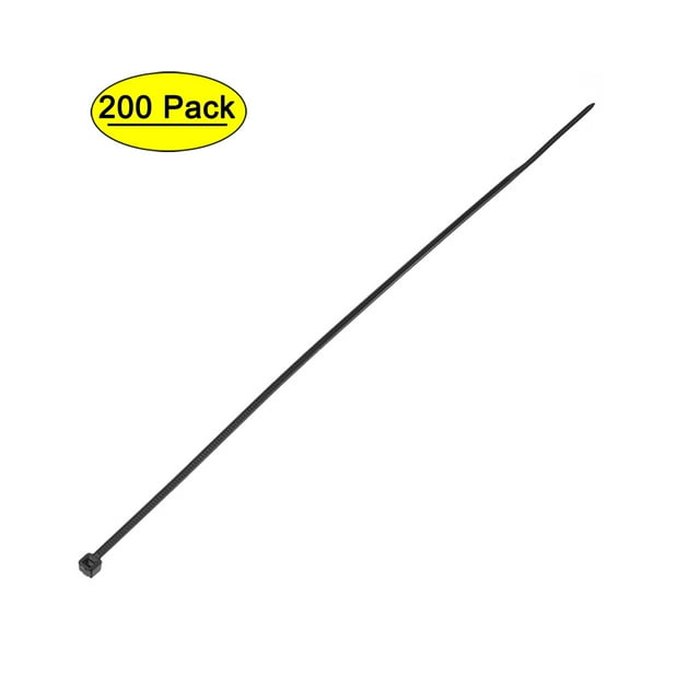 Unique Bargains 200pcs Cable Zip Ties, 6 Inch x 0.08 Inch Self-Locking Nylon Tie Wraps Black
