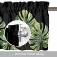thumbnail image 6 of Monstera Valance Curtain Green Tropical Leaf Window Valances Rod Pocket Short Curtains Window Treatments for Kitchen Bedroom Bathroom Laundry 60" x 18", 6 of 9