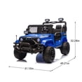 thumbnail image 3 of Conchico 24V 2 Seater Kids Ride on Truck with Remote Control, 2×100W Motor, Battery Powered Toys Car with USB/MP3 Charging & Battery Indicator, LED Lights, Bluetooth Music, Blue, 3 of 9