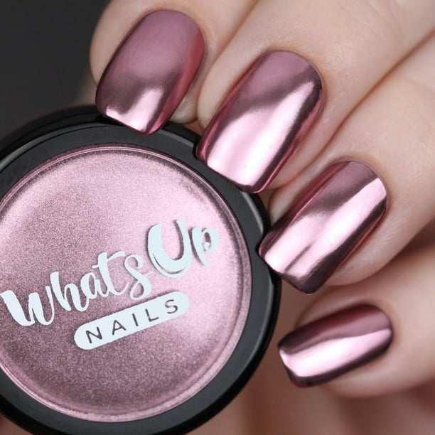 Whats Up Nails Rose Chrome Powder for Mirror Nails