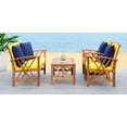 thumbnail image 2 of SAFAVIEH Outdoor Collection Fontana 4-Piece Patio Set Natural/Yellow, 2 of 9