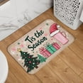 thumbnail image 4 of CSWMZQZY Christmas Doormat,Tis The Season,Pink Front Door Entrance Washable Bedroom Rug,Winter Holiday Decor Low Profile Nursery Rug for Kitchen Dorm Bathroom 20x31 Inch, 4 of 8
