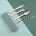 thumbnail image 1 of Stainless Steel Knife Fork Spoon Straw Brush Set Portable Cutlery Multi-function Flatware Outdoor Picnic Utensil Kit, 1 of 5