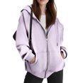 thumbnail image 4 of Zip Up Hoodie For Women Casual Long Sleeve Sweatshirts Fall Winter Track Jackets, XL, 4 of 5