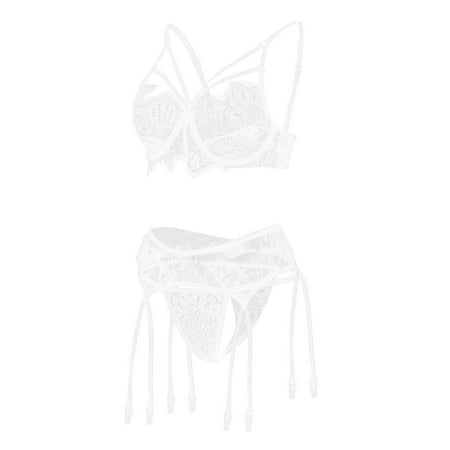 

Aayomet Lingerie Set Women Babydoll Lingerie Lace Chemise Halter Nightwear Teddy Dress White XXL