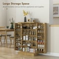 thumbnail image 4 of HOMCOM 41" Rattan Kitchen Pantry Storage Cabinet with Spice Racks Natural, 4 of 10