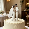 thumbnail image 5 of Xyadri Wedding Cake Topper Bride and Groom Figurine Elegant Set for Wedding Engagement Bridal Shower, 5 of 9